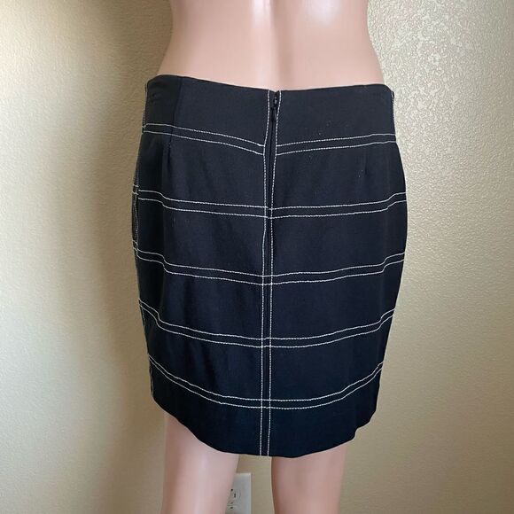 🖤 Express Design Studio Contrast Stitched Mini Skirt Black White 6 - Picture 3 of 6